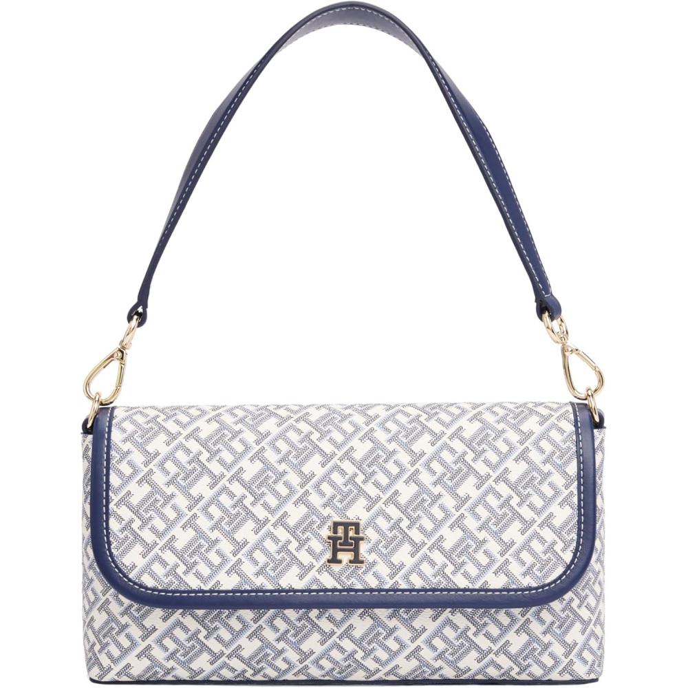 imageTommy Hilfiger womens Monogram Shoulder Bag With Removable Crossbody StrapSpace Blue Print