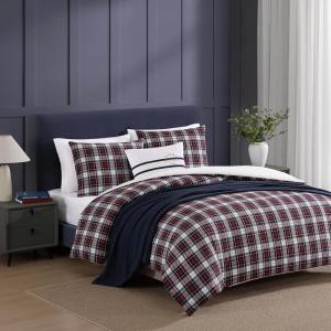 Tommy Hilfiger – Duvet Set, Luxuriously Soft Yarn-Dyed Cotton Bedding with Matching Sham, Plaid Design (Essential Tartan Red, Twin)(Essential Tartan Red)