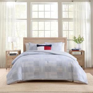 Tommy Hilfiger – Twin Duvet Cover Set, Cotton Textured Bedding with Matching Sham, Medium Weight Bed Set, Oeko-TEX Certified (Hamptons Patchwork Blue)(Hamptons Patchwork Blue)