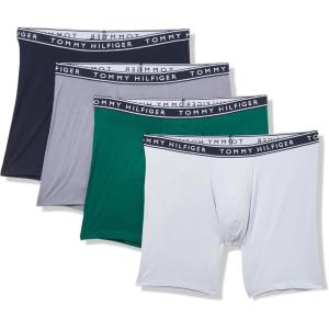 Tommy Hilfiger Cotton Stretch Boxer Brief 4-Pack(Blue Cheer  Pewter Sand  Jade Sea  Navy)