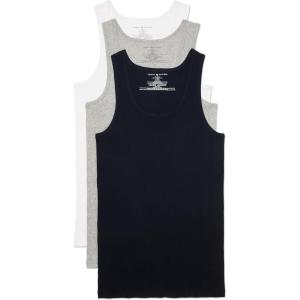 Tommy Hilfiger Men’s Cotton Classics 3-Pack A-Shirt(White  Grey Heather  Navy)