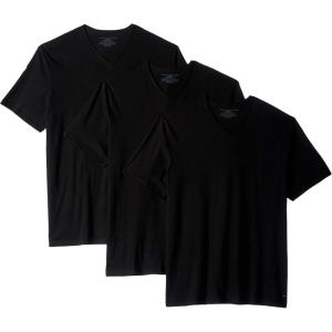 Tommy Hilfiger Mens Cotton Classics 3-Pack V-Neck Undershirts(Black)