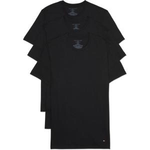 Tommy Hilfiger Men’s Cotton Classics Crewneck Undershirts 3-Pack(3 Black)