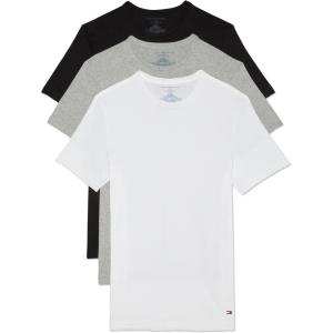Tommy Hilfiger Men’s Cotton Classics Crewneck Undershirts 3-Pack(Black  Grey Heather  White)