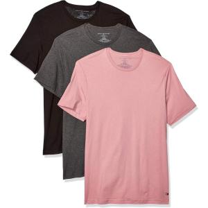 Tommy Hilfiger Men’s Cotton Classics Crewneck Undershirts 3-Pack(Pink Multi (Multi 3 Pack))