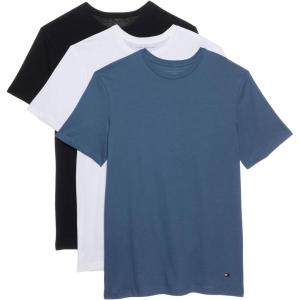 Tommy Hilfiger Men’s Cotton Classics Crewneck Undershirts 3-Pack(White  North Sky Blue  Desert Sky)