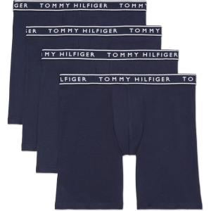 Tommy Hilfiger Men’s Cotton Stretch 4-Pack Boxer Brief(4 Navy)