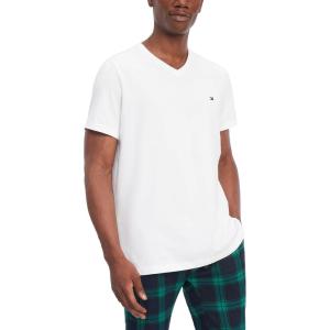 Tommy Hilfiger Mens Flag V Neck Tee(White)
