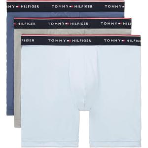 Tommy Hilfiger Men’s Micro Classics Boxer Brief 3-Pack(Breezy Blue  Grey Heather  Faded Indigo)