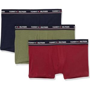 Tommy Hilfiger Men’s Modal 3-pack Trunk(Bordeaux  Four Leaf Clover  Navy)