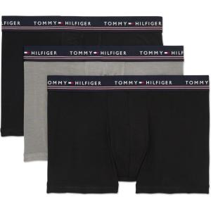 Tommy Hilfiger Men’s Modal 3-pack Trunk(Pearl Grey  Black  Black)
