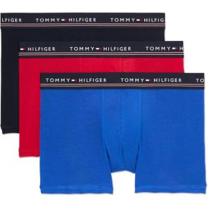 Tommy Hilfiger Men’s Modal 3-pack Trunk(Primary Red  Royalty  Desert Sky)