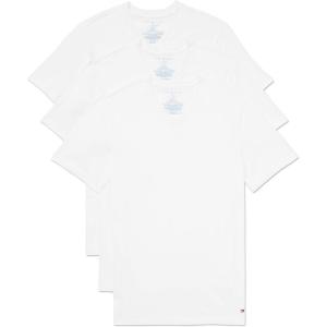 Tommy Hilfiger Men’s Undershirts 3 Pack Cotton Classics Slim Fit Crew T-Shirt(3 Classic White)