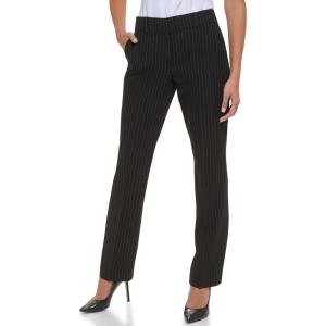 Tommy Hilfiger Solid Sutton Boot Leg Trousers(Black/Ivory Multi)