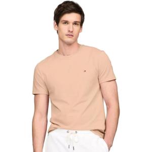 Tommy Hilfiger T-Shirt Mens Crew Neck Tee Classic Fit Short Sleeve Solid Shirt(Beige)