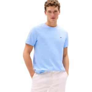 Tommy Hilfiger T-Shirt Mens Crew Neck Tee Classic Fit Short Sleeve Solid Shirt(Breezy Blue)