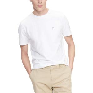 Tommy Hilfiger T-Shirt Mens Crew Neck Tee Classic Fit Short Sleeve Solid Shirt(Bright White)