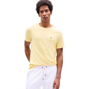 Tommy Hilfiger T-Shirt Mens Crew Neck Tee Classic Fit Short Sleeve Solid Shirt(Citronella)
