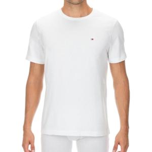 Tommy Hilfiger T-Shirt Mens Crew Neck Tee Classic Fit Short Sleeve Solid Shirt(Classic White)