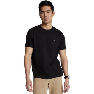 Tommy Hilfiger T-Shirt Mens Crew Neck Tee Classic Fit Short Sleeve Solid Shirt(Dark Sable Black.)
