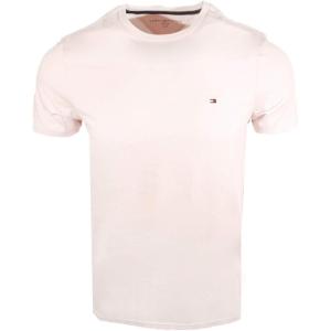 Tommy Hilfiger T-Shirt Mens Crew Neck Tee Classic Fit Short Sleeve Solid Shirt(Light Pink)