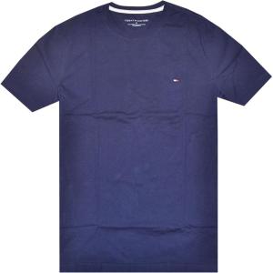 Tommy Hilfiger T-Shirt Mens Crew Neck Tee Classic Fit Short Sleeve Solid Shirt(Navy)