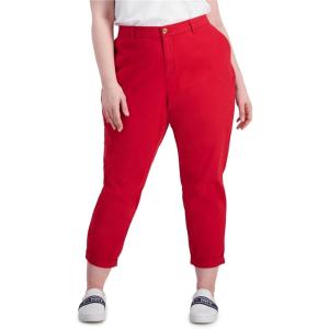 Tommy Hilfiger Womens Hampton High Rise Casual Chino Pants(Mediumred)