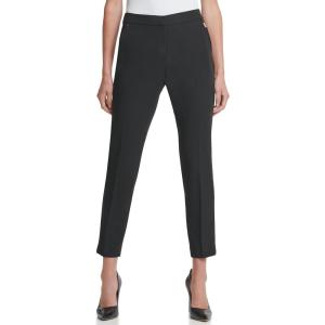 Tommy Hilfiger Womens High Rise Houndstooth Ankle Casual Trouser Pants(Black/Black)