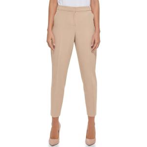 Tommy Hilfiger Womens High Rise Houndstooth Ankle Casual Trouser Pants(Sand)