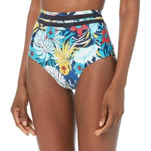 Tommy Hilfiger Womens High Waisted Full Coverage Bikini Bottom(Aloha)