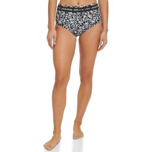 Tommy Hilfiger Womens High Waisted Full Coverage Bikini Bottom(Black)