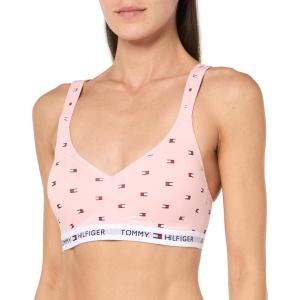 Tommy Hilfiger Womens Light Lift Classic Cotton Bralette Bra(Almond Blossom W Flag)