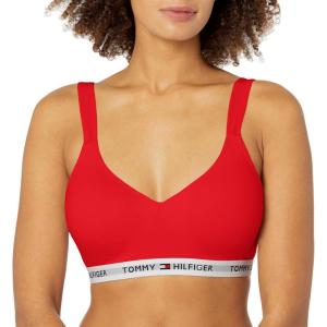 Tommy Hilfiger Womens Light Lift Classic Cotton Bralette Bra(Apple Red)
