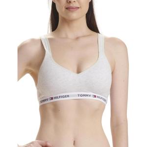 Tommy Hilfiger Womens Light Lift Classic Cotton Bralette Bra(Ice Grey Heather)