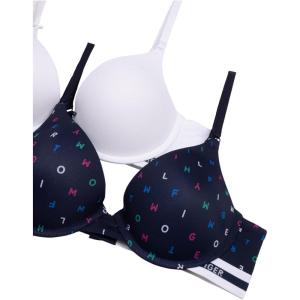 Tommy Hilfiger Womens Microfiber Push-up Bra with Underwire 2-Pack(Allovrtmmysc/Bw)