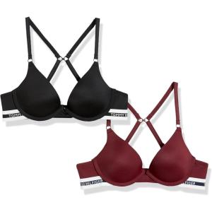 Tommy Hilfiger Womens Microfiber Push-up Bra with Underwire 2-Pack(Zinfandel / Nack)