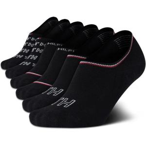 Tommy Hilfiger Womens No Show Socks – 6 Pack Cotton Blend Ankle Socks for Women – Ultra Low Cut Liners for Loafers & Sneakers(All Black)