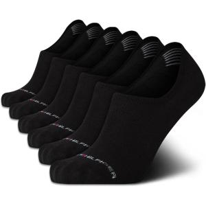 Tommy Hilfiger Womens No Show Socks – 6 Pack Cotton Blend Ankle Socks for Women – Ultra Low Cut Liners for Loafers & Sneakers(Black)
