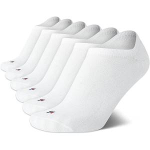 Tommy Hilfiger Womens No Show Socks – 6 Pack Cotton Blend Ankle Socks for Women – Ultra Low Cut Liners for Loafers & Sneakers(White)