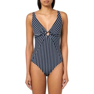 Tommy Hilfiger Women’s One Piece Keyhole Ring Detail Swimsuit(Sky Captain Multi)