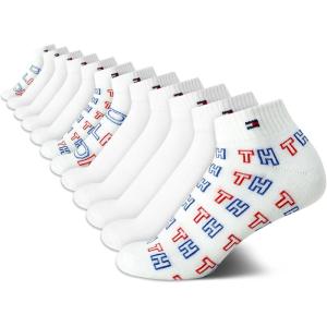 Tommy Hilfiger Womens Quarter Socks – 12 Pack Soft Cushioned Athletic Quarter Length Ankle Socks for Women (Sizes: 4-10)(White)
