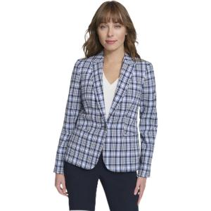 Tommy Hilfiger Women’s Single Button Business Blazer(Deep Midnight Multi)
