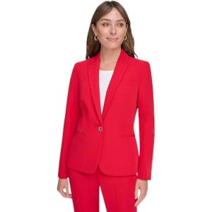 Tommy Hilfiger Women’s Single Button Business Blazer(Scarlet)