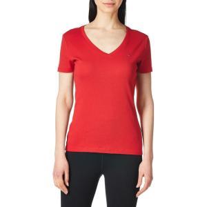 Tommy Hilfiger Women’s T-shirts, Plus Size Tops (Standard and Plus Size)(Scarlet)
