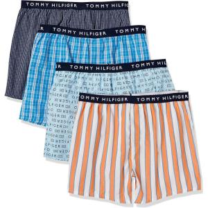 Tommy Hilfiger mens Cotton Classic 4-pack Woven Boxer(Iceberg)