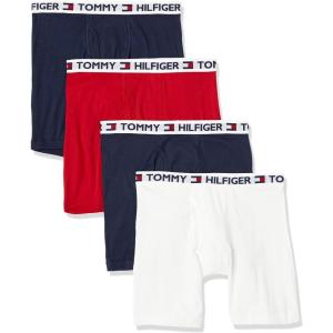 Tommy Hilfiger mens Underwear Cotton Classics 4-pack Boxer Brief – Amazon Exclusive(2 Navy  1 White  1 Red)
