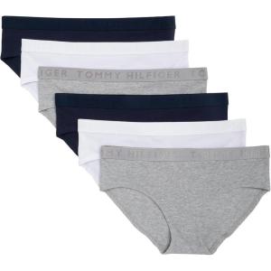 Tommy Hilfiger womens Cotton Hipster Underwear 6-pack(Heather Grey/White/Navy)
