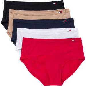 Tommy Hilfiger womens Hipster Underwear 5-pack(Sky Captain/Bright Whte/Black/Roebuck/Tango Red)