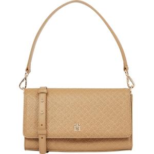 Tommy Hilfiger womens Monogram Shoulder Bag With Removable Crossbody Strap(Safari Canvas)