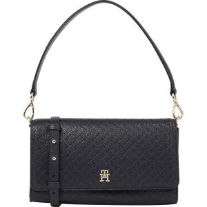 Tommy Hilfiger womens Monogram Shoulder Bag With Removable Crossbody Strap(Space Blue)